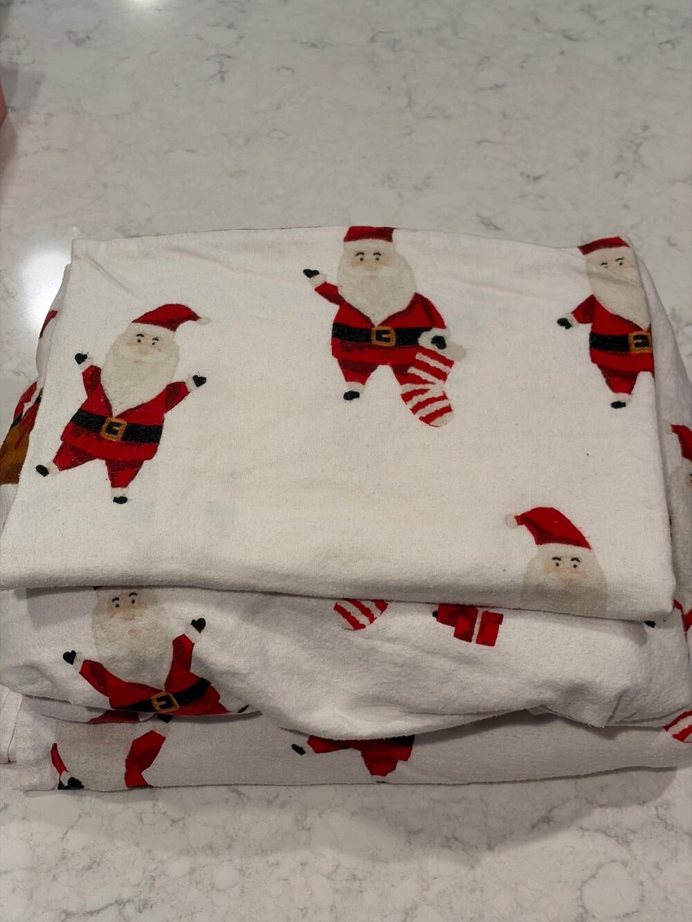 Great Bay Home Santa Flannel Twin Sheet Set